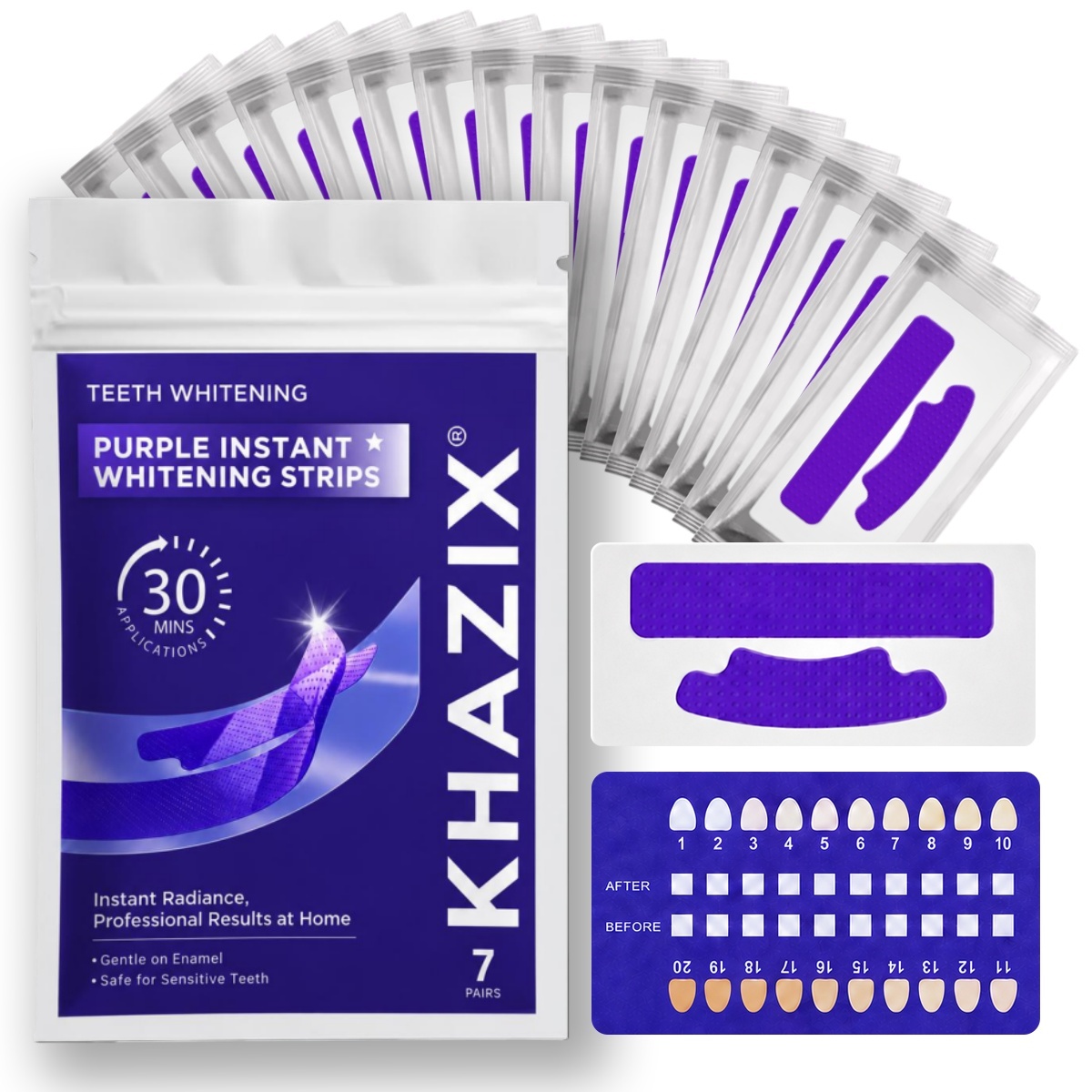 Teeth Whitening Strips Permanent - شرائط تبييض الأسنان (1/7 زوج) لابتسامة