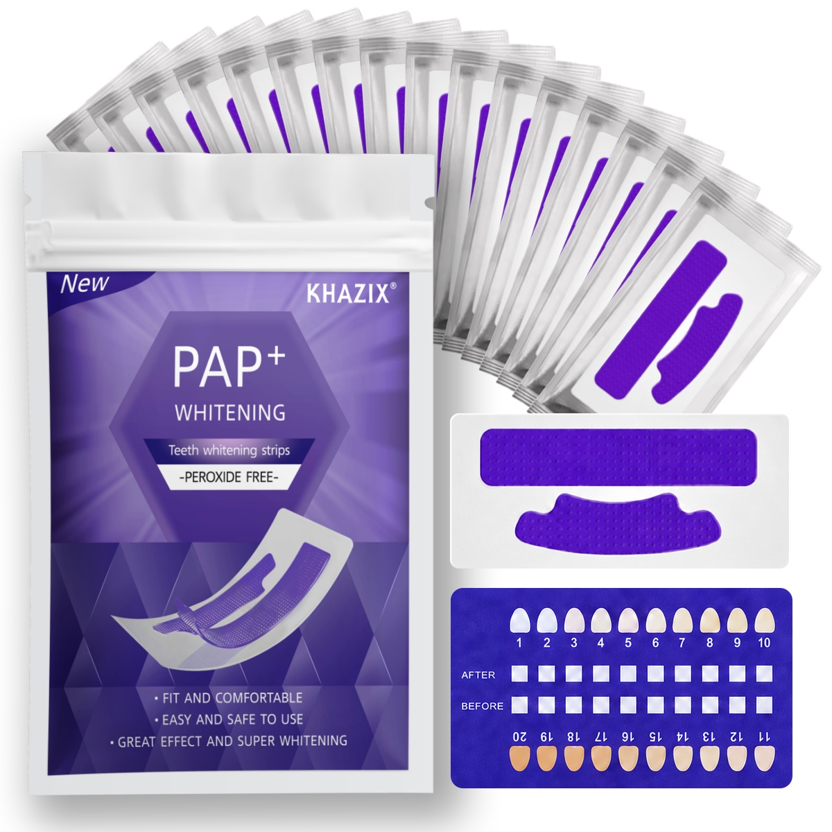 Teeth Whitening Strips Permanent - 7 أزواج من شرائط تبييض الأسنان