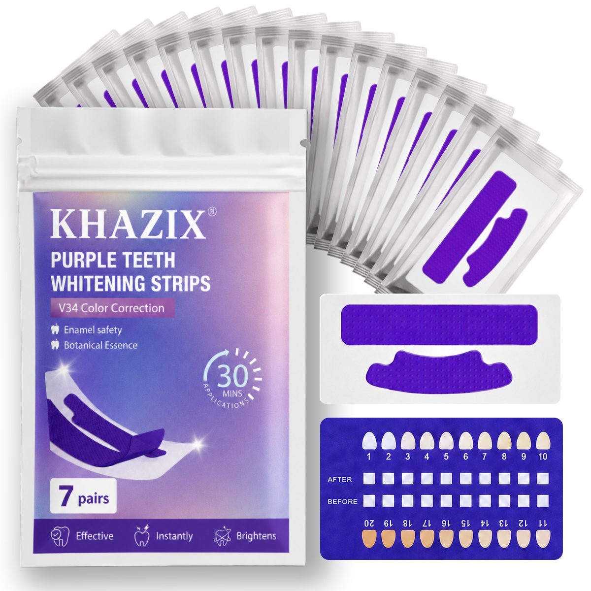 Teeth Whitening Strips Permanent - 1/7 أزواج من شرائط تبييض الأسنان