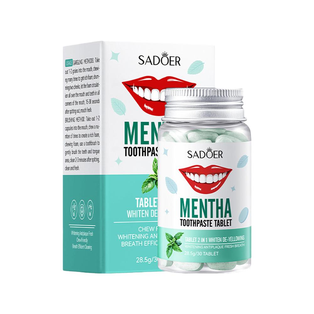 Teeth Whitening Ai - أقراص معجون الأسنان الصلبة بالنعناع نكهات