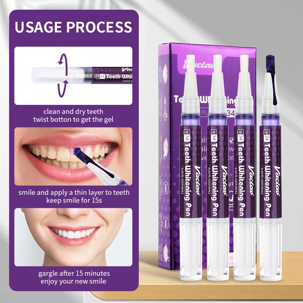 قلم جل تبييض الأسنان الأرجواني - مراجعة Teeth Whitening Near Me وسعره